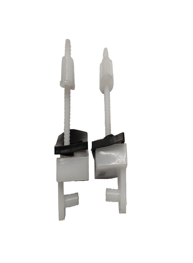 NEW WARE Plastic Toilet Seat Cover Hinges Pair Parry Type Clamp Box (Pastic; White) - Image 2